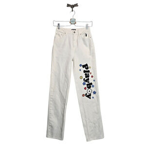 Playboy x PacSun 24×31.5 Flower Graphic Boyfriend Jeans — High Rise, Boho Floral